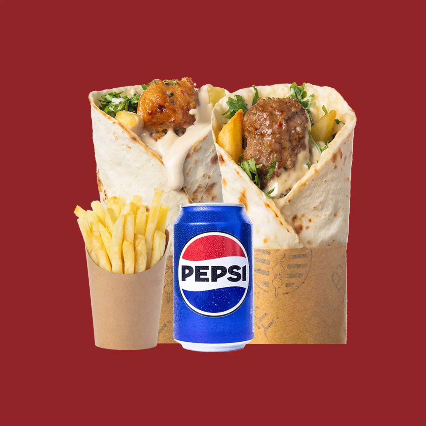 بكج (2ساندوتش+بيبسي+بطاطس)