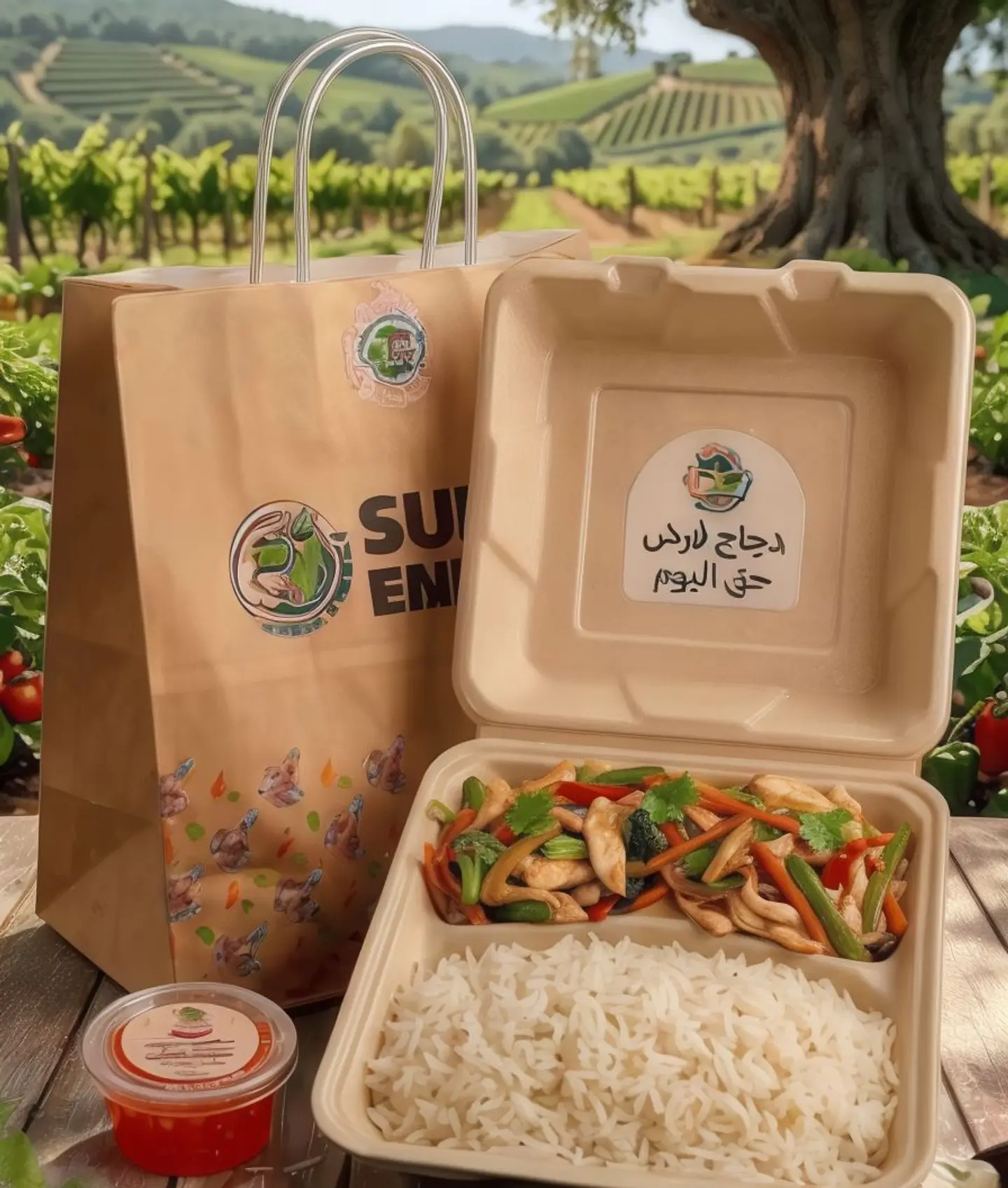 دجاج صيني بالخضار