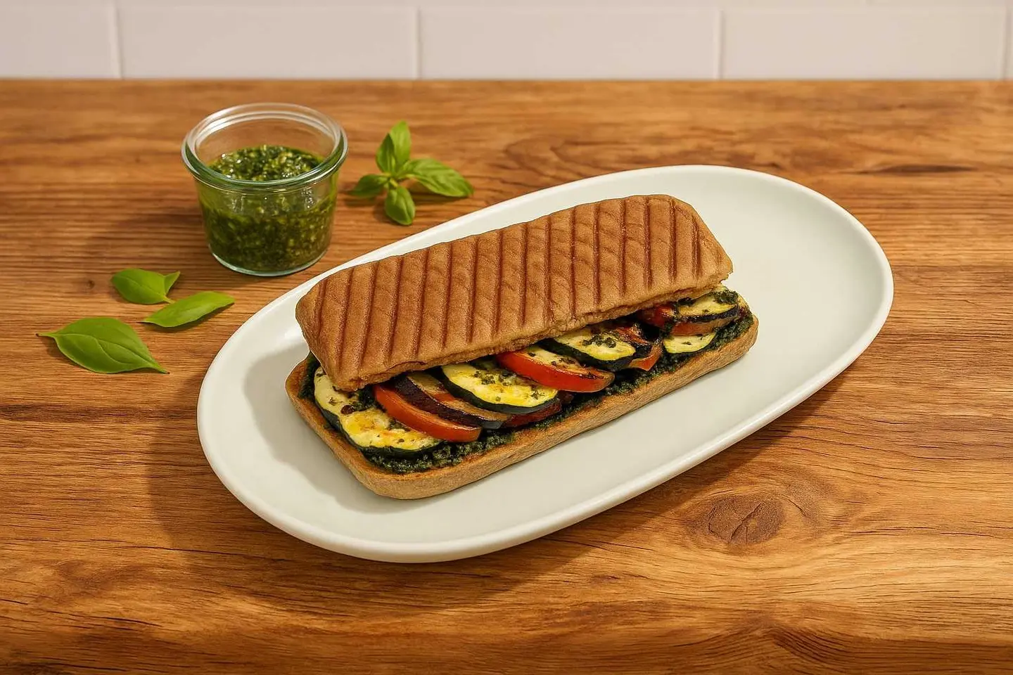 Eggplant & Halloumi Sandwich