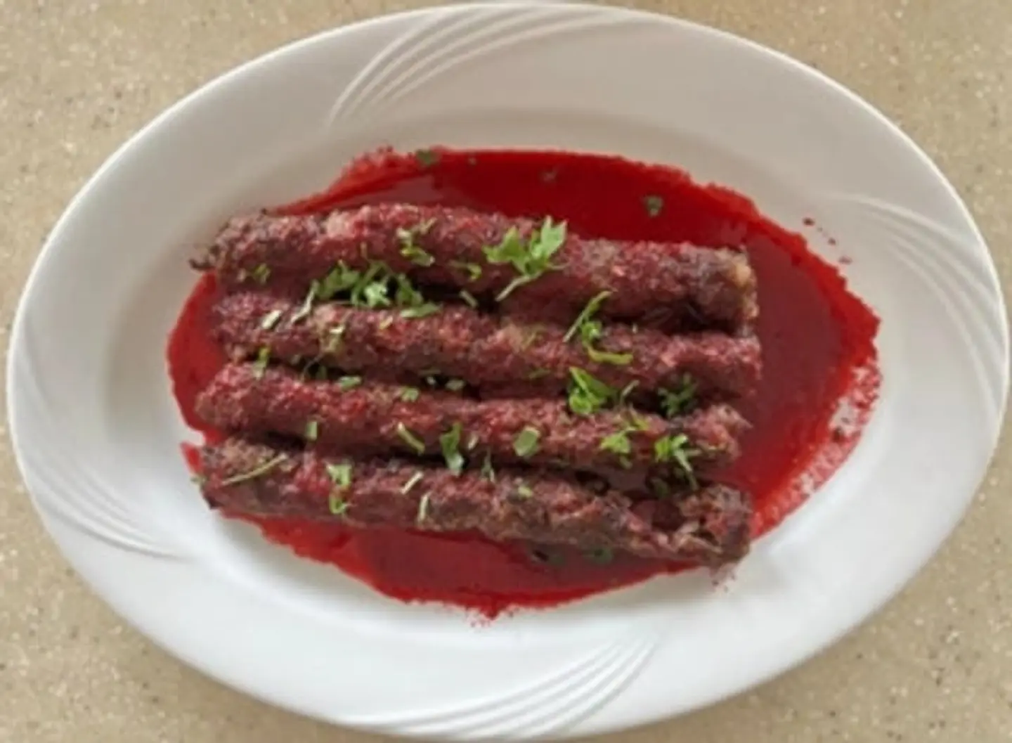 Meat Kebab With Cherries