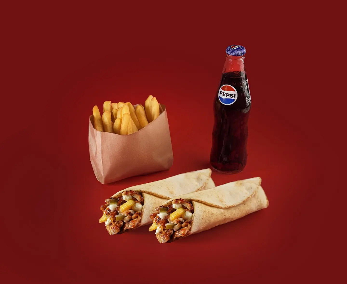 وجبة 2 دخنه + 1 بطاطس + 1 مشروب