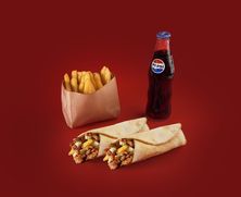 وجبة 2 دخنه + 1 بطاطس + 1 مشروب