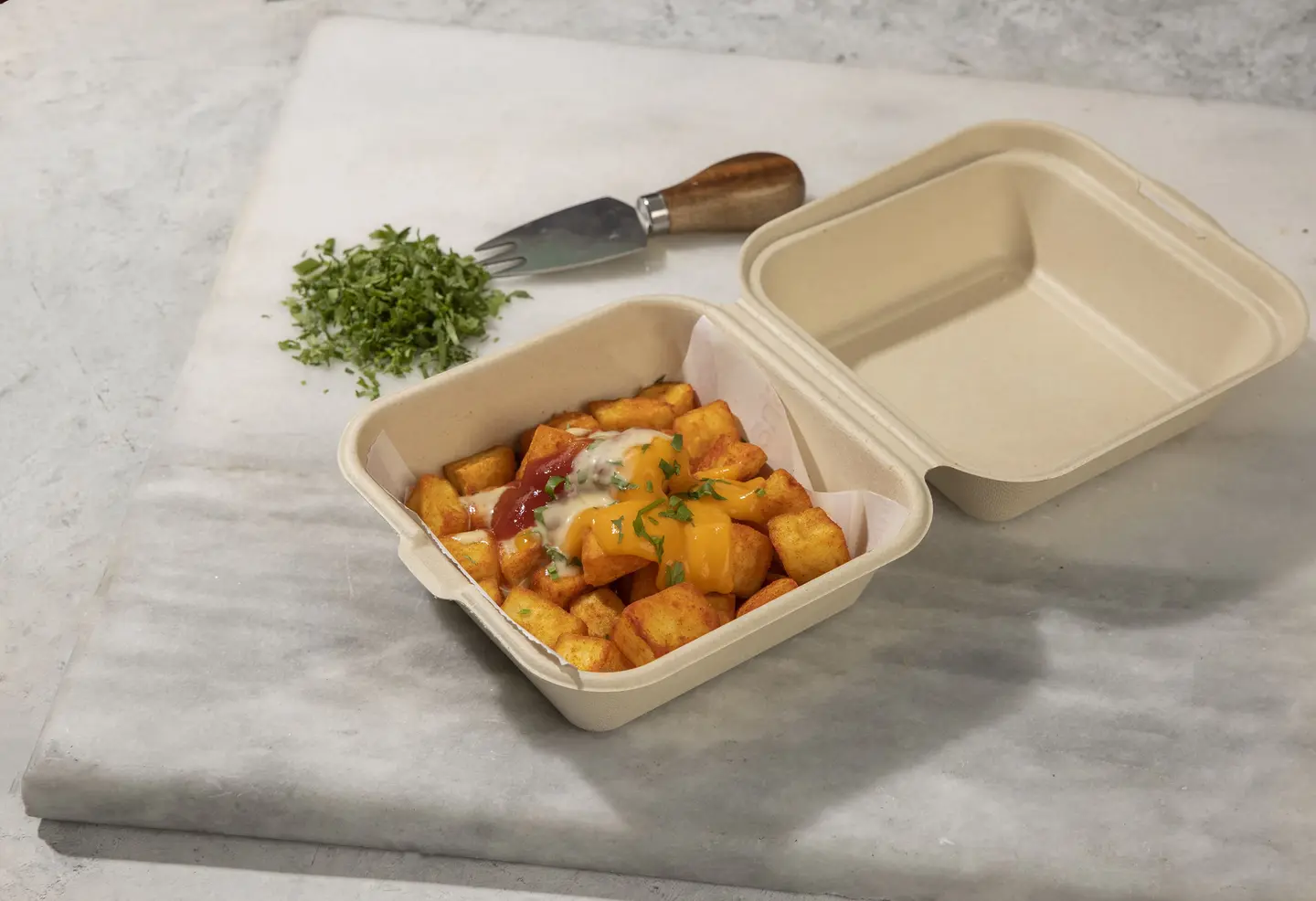 بطاطس مكعبات مقلية