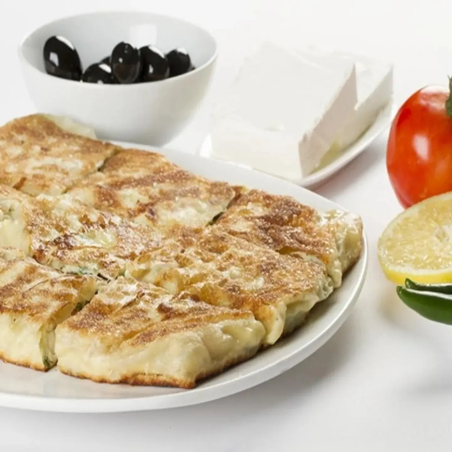 White Cheese And Olive Slices Mutabbaq