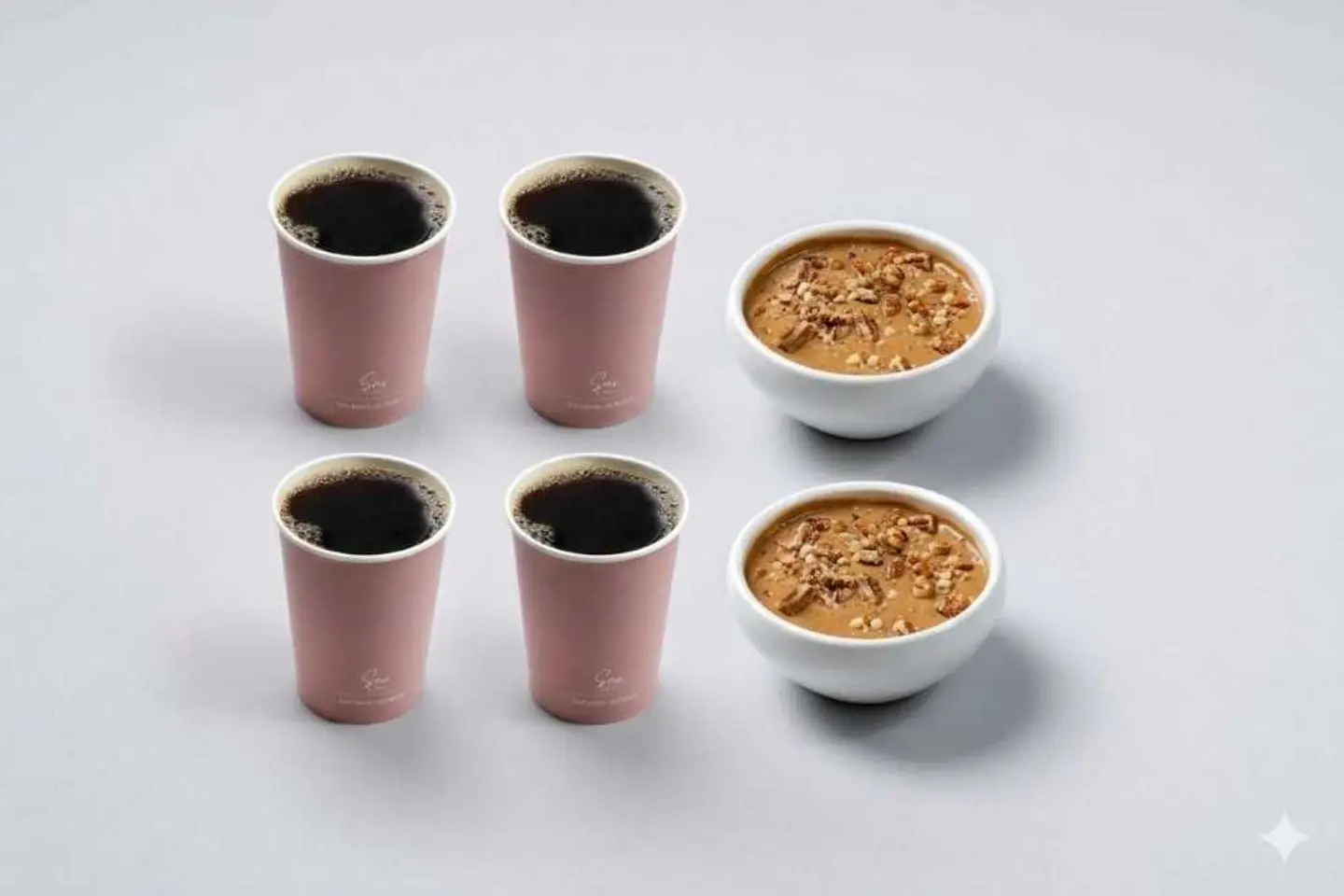 ٤ قهوة اليوم وسط + ٢ كيك التمر