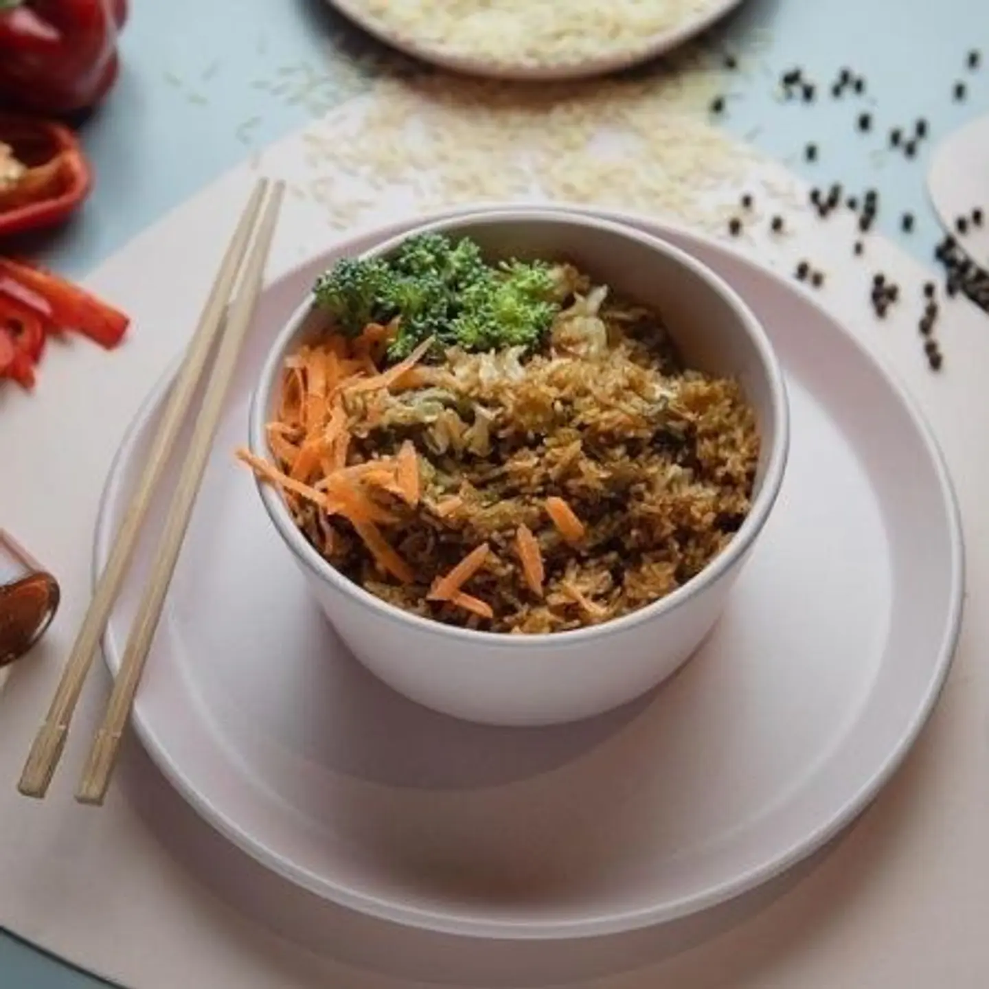 رز مقلي بالروبيان