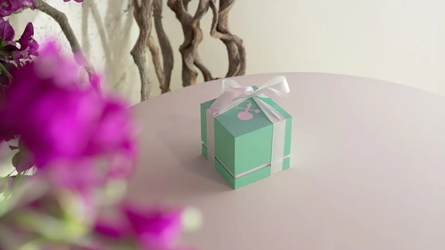 Empty Turquoise Gift Box