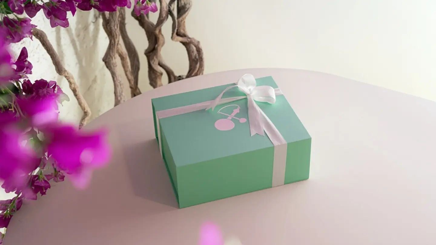 Empty Turquoise Gift Box Large Size