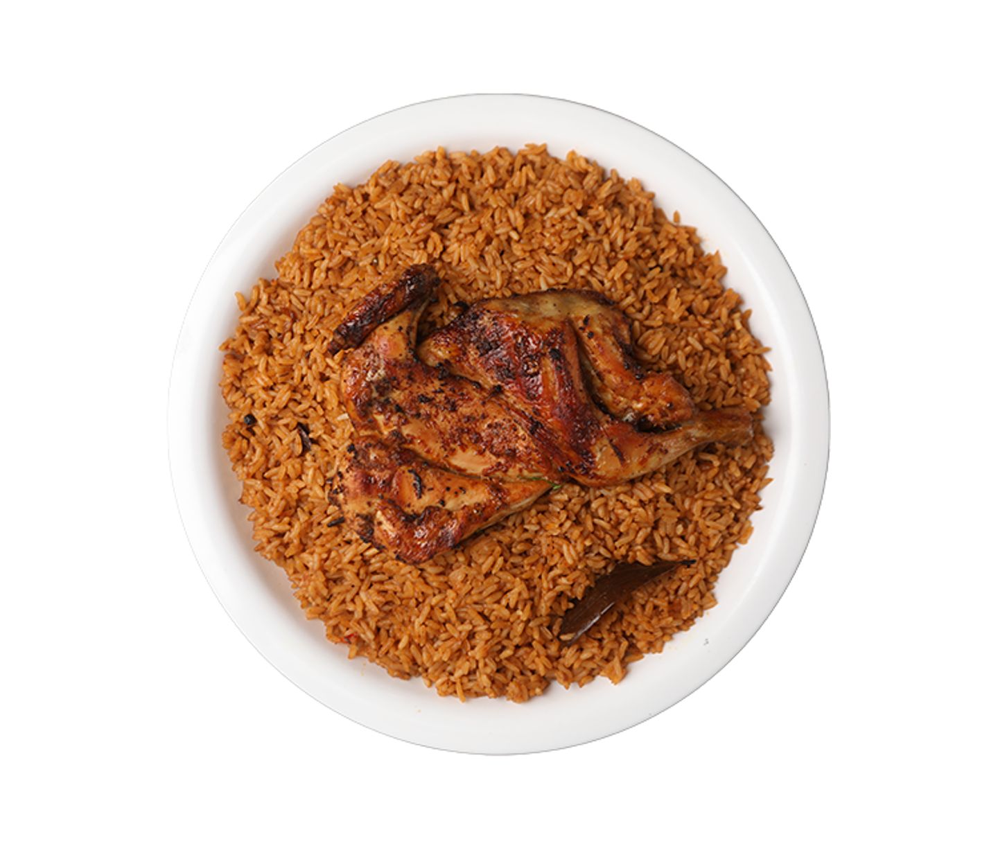 Half Bbq Chicken With Red Rice