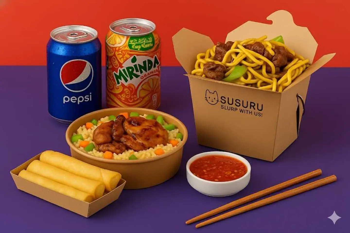 وجبة أرز ونودلز لشخصين