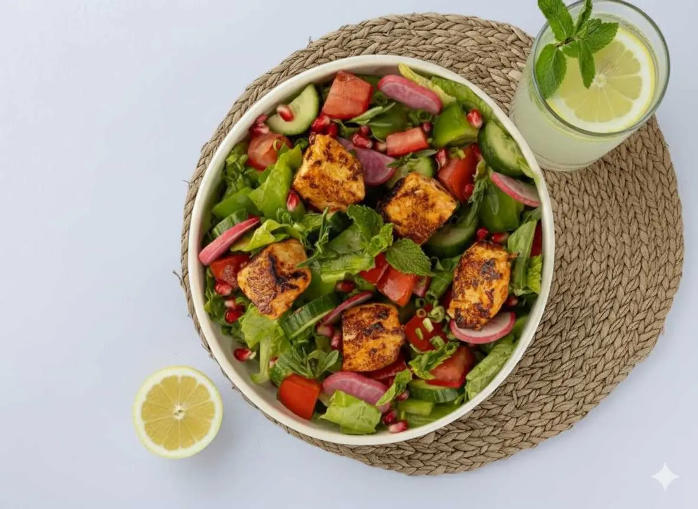 كومبو سلطة فتوش مع طاووق