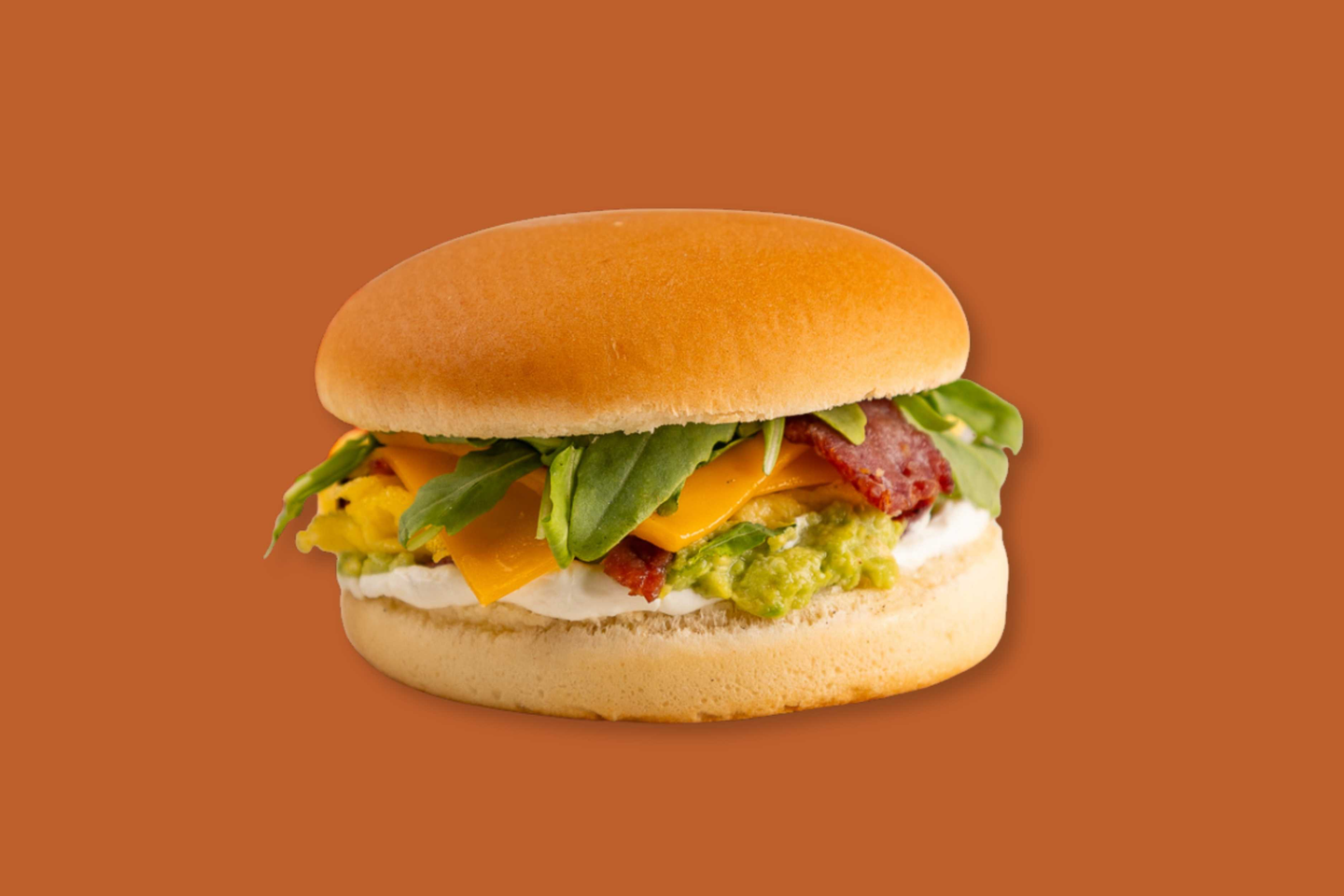 Egg, Avo, Bacon Bun