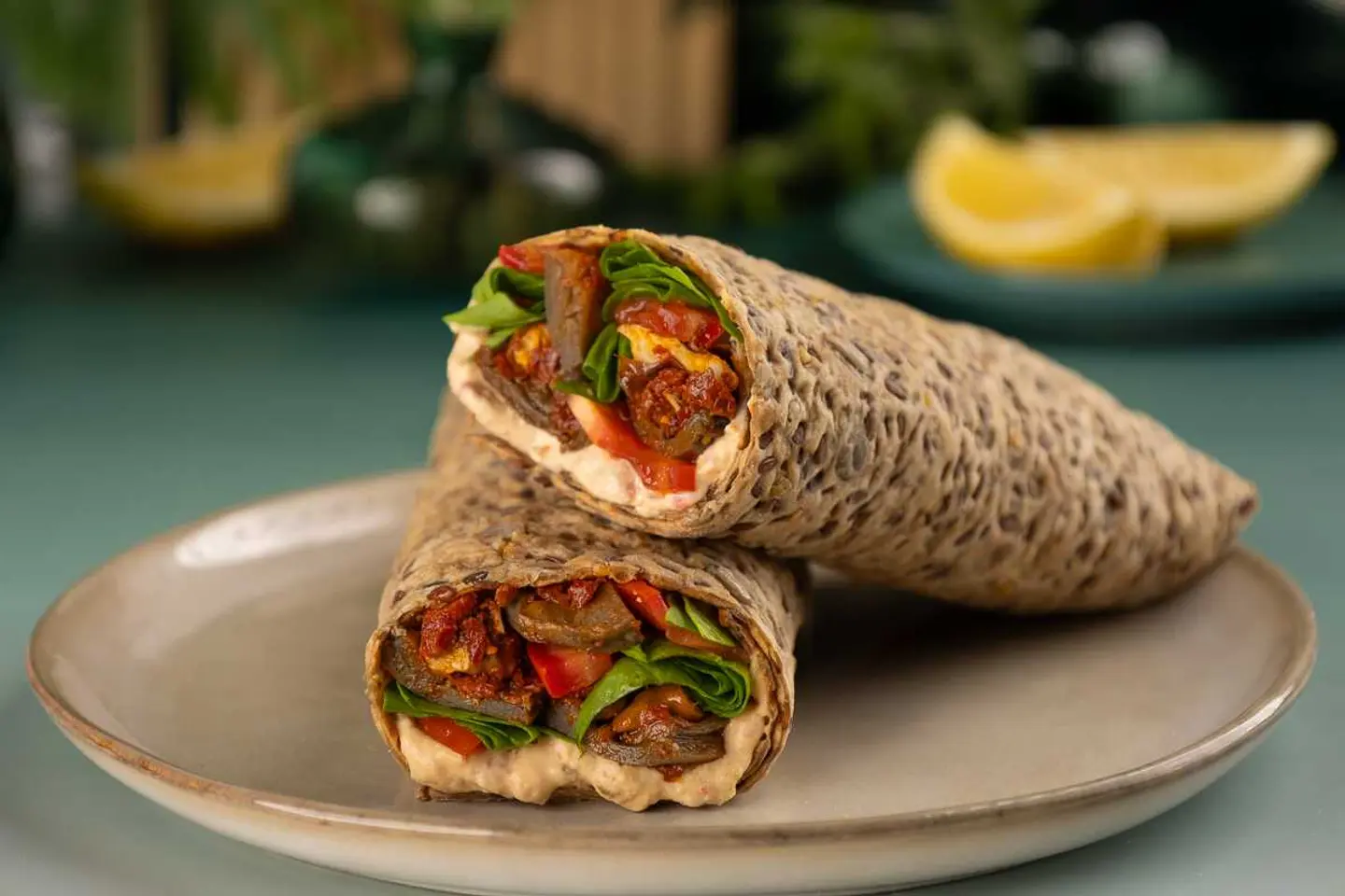 Spicy Eggplant And Muhammara Hummus