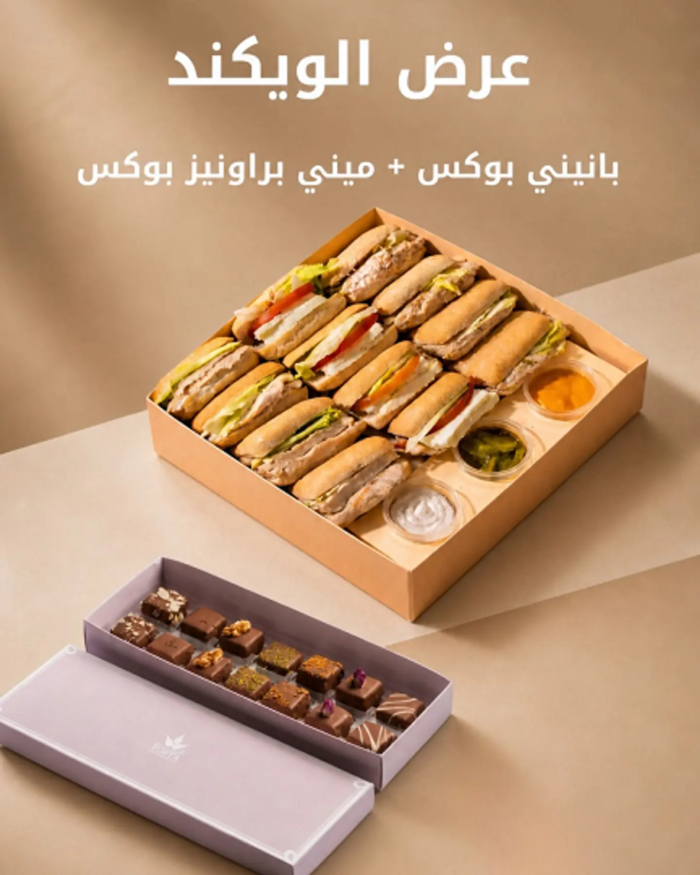 Panini Sandwich Box + Mini Brownies Box