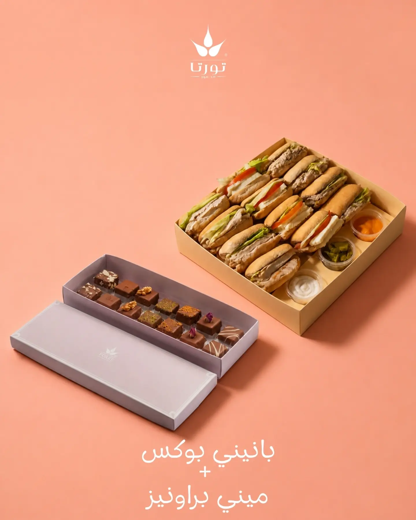 Panini Sandwich Box + Mini Brownies Box