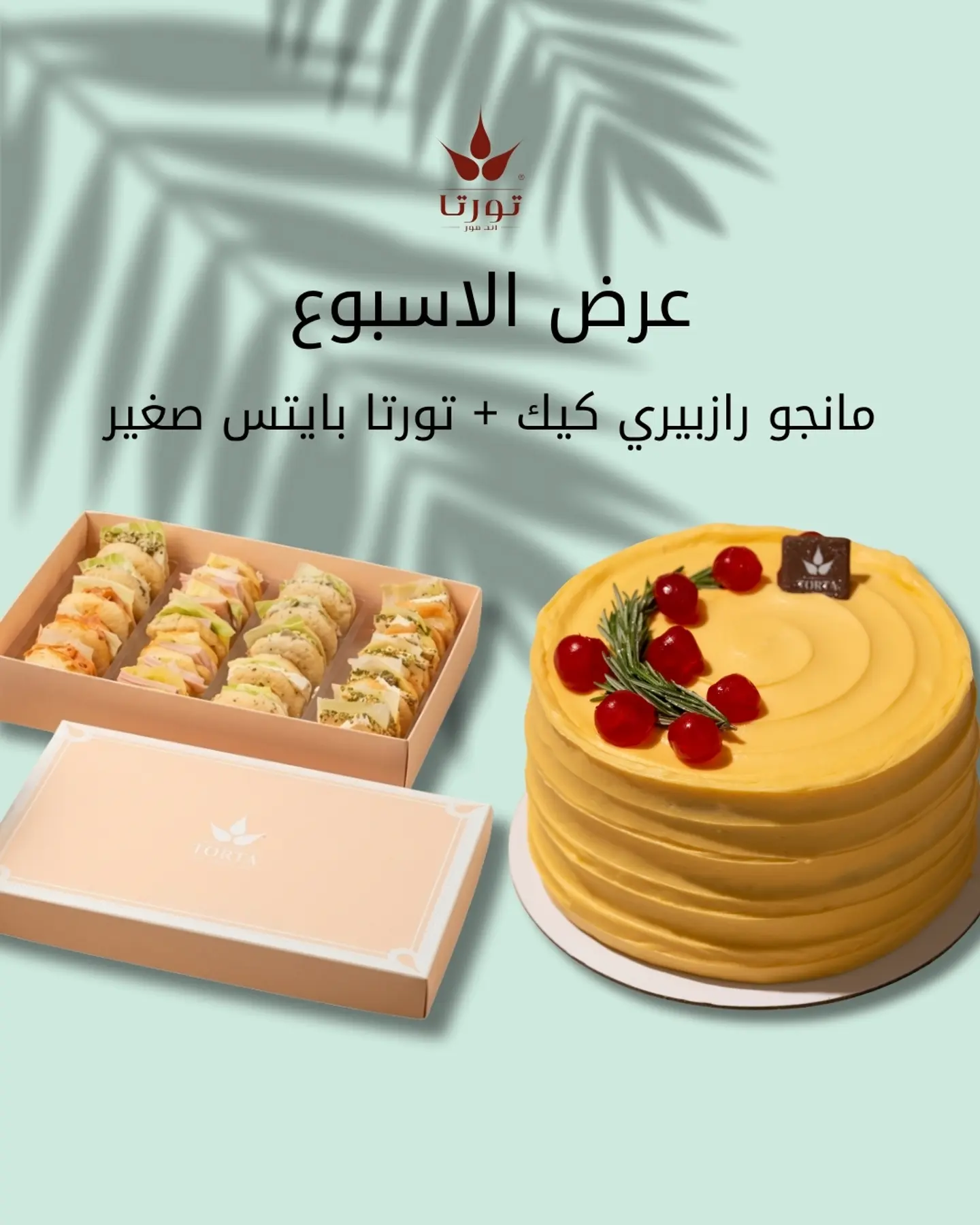 عرض مانجو كيك + تورتا بايتس صغير