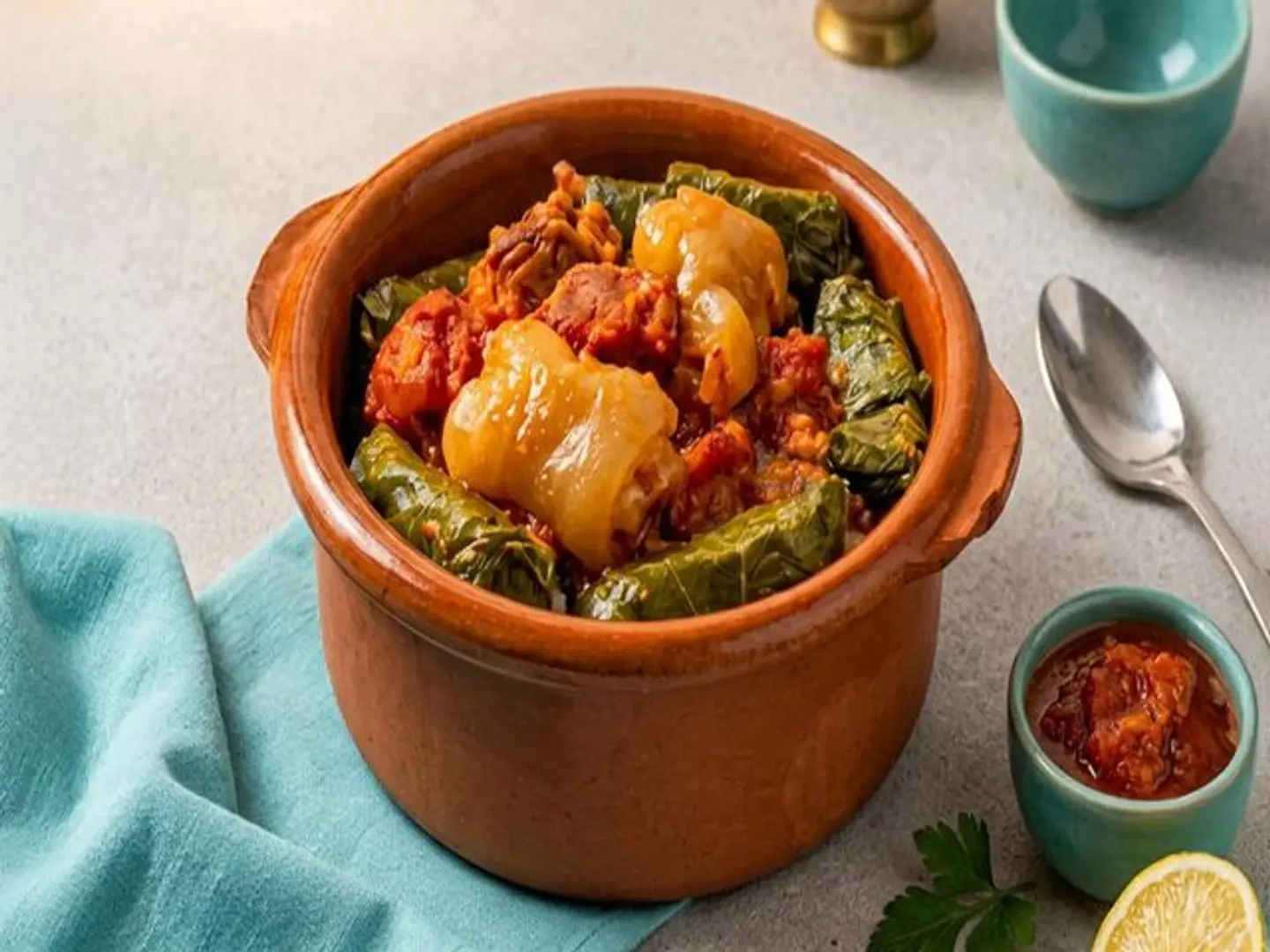 طاجن ورق عنب كوارع