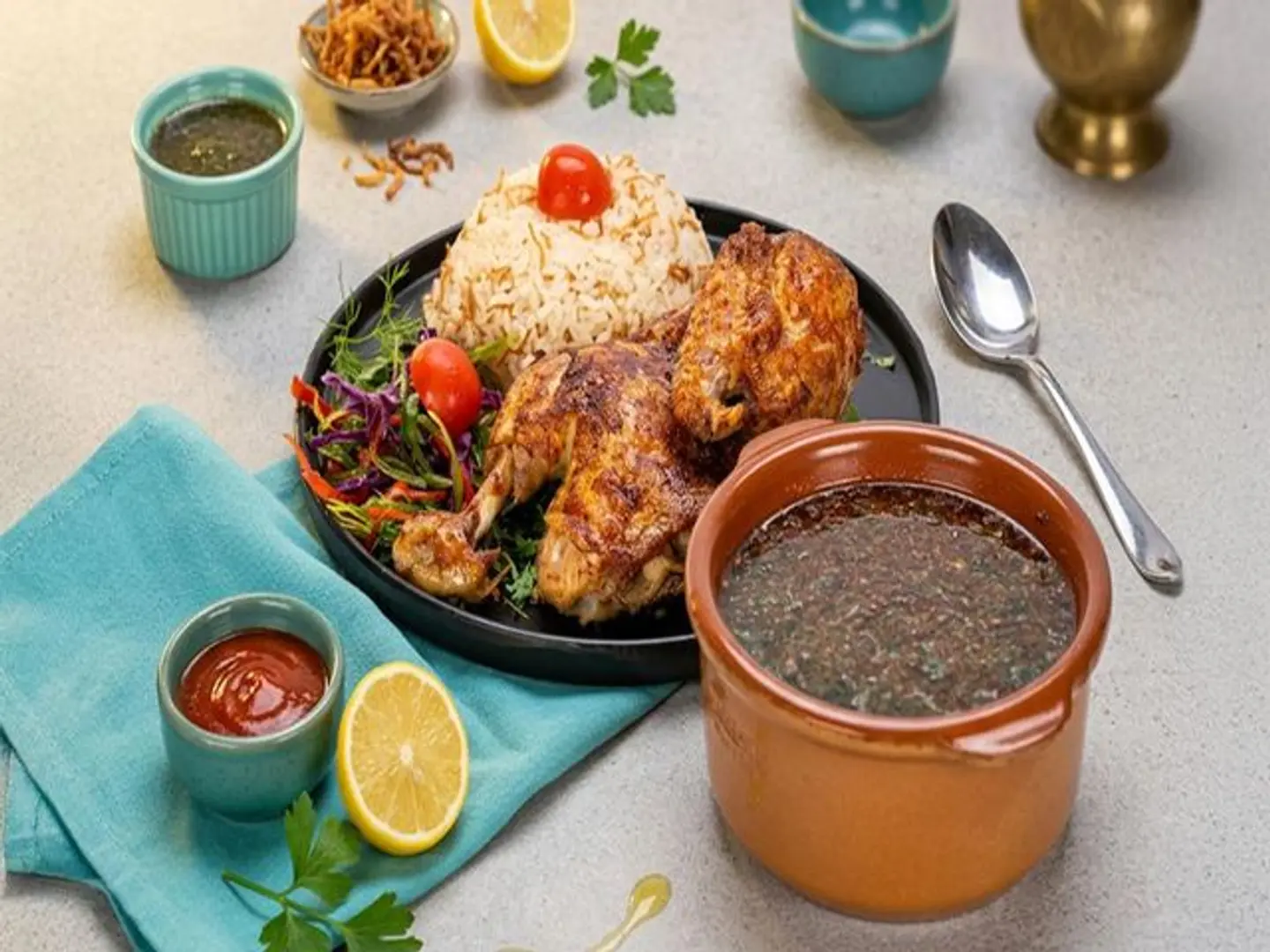 ملوخية بالدجاج