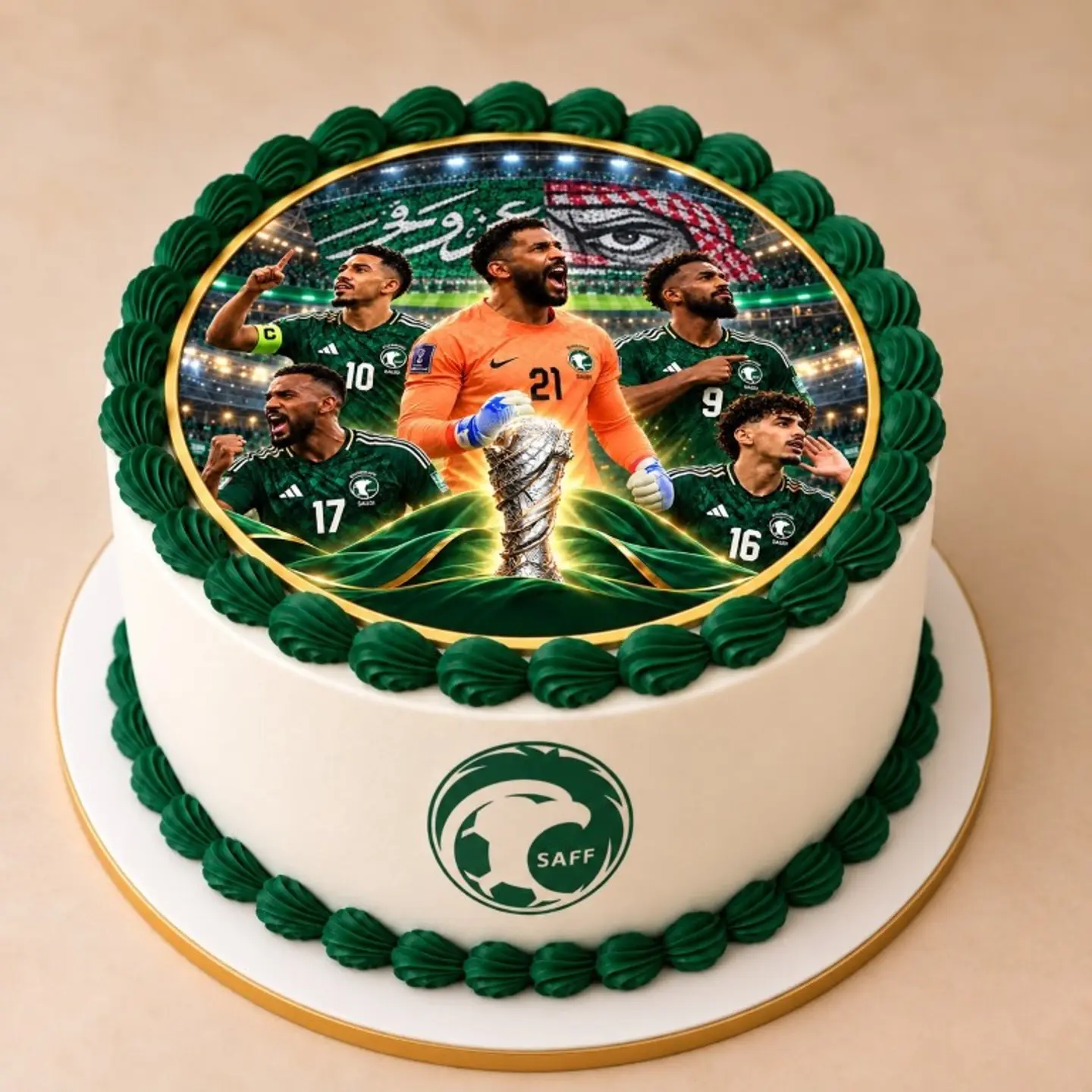 Saudi National Team Cake Gulf Champions