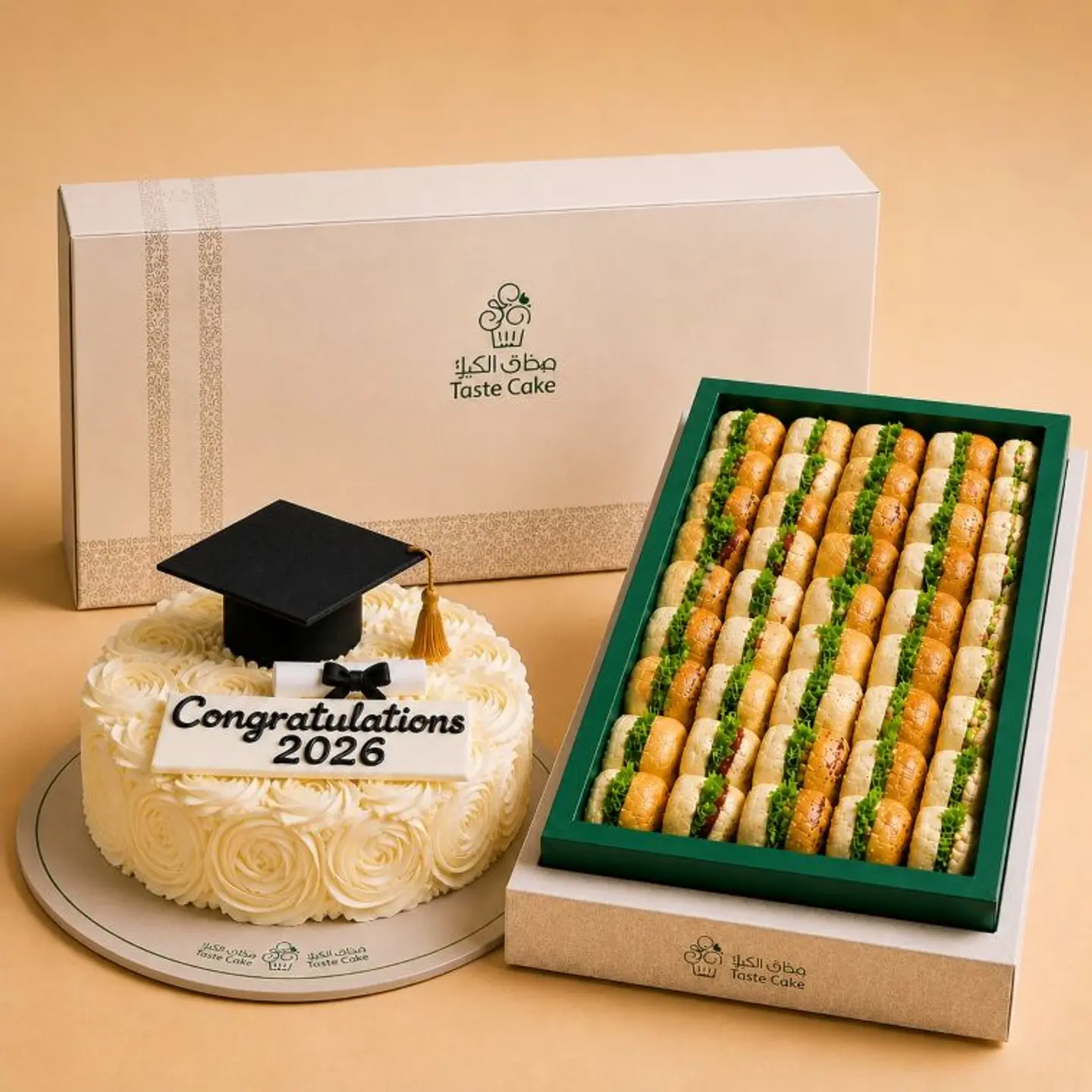 Offer Graduation Rose With Pastries