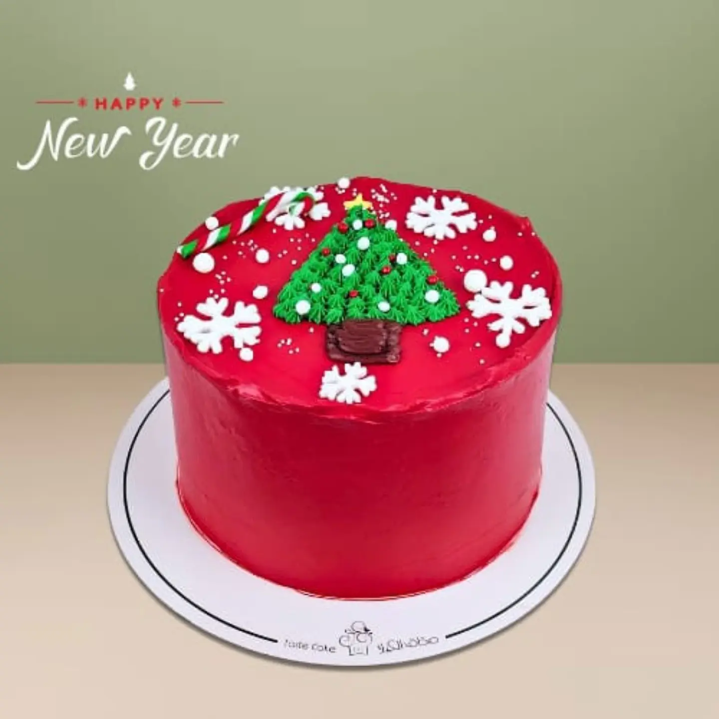 Naked Cake New Year Eve Red