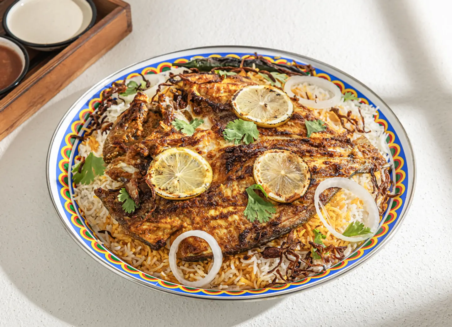 سمك سبريم المشوي مع الرز