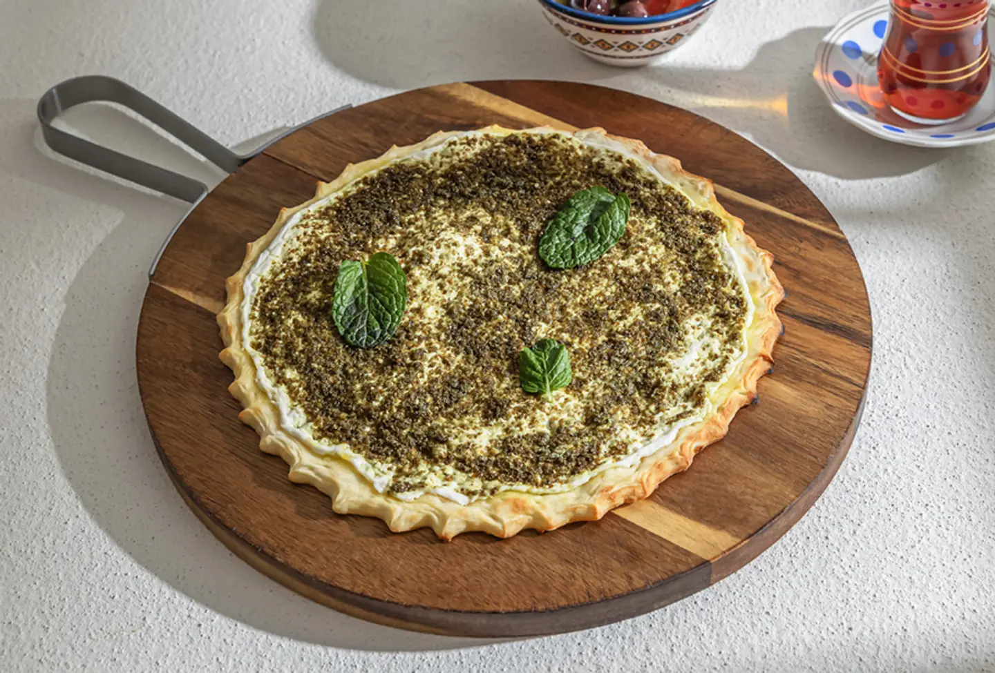 فطيرة لبنة زعتر