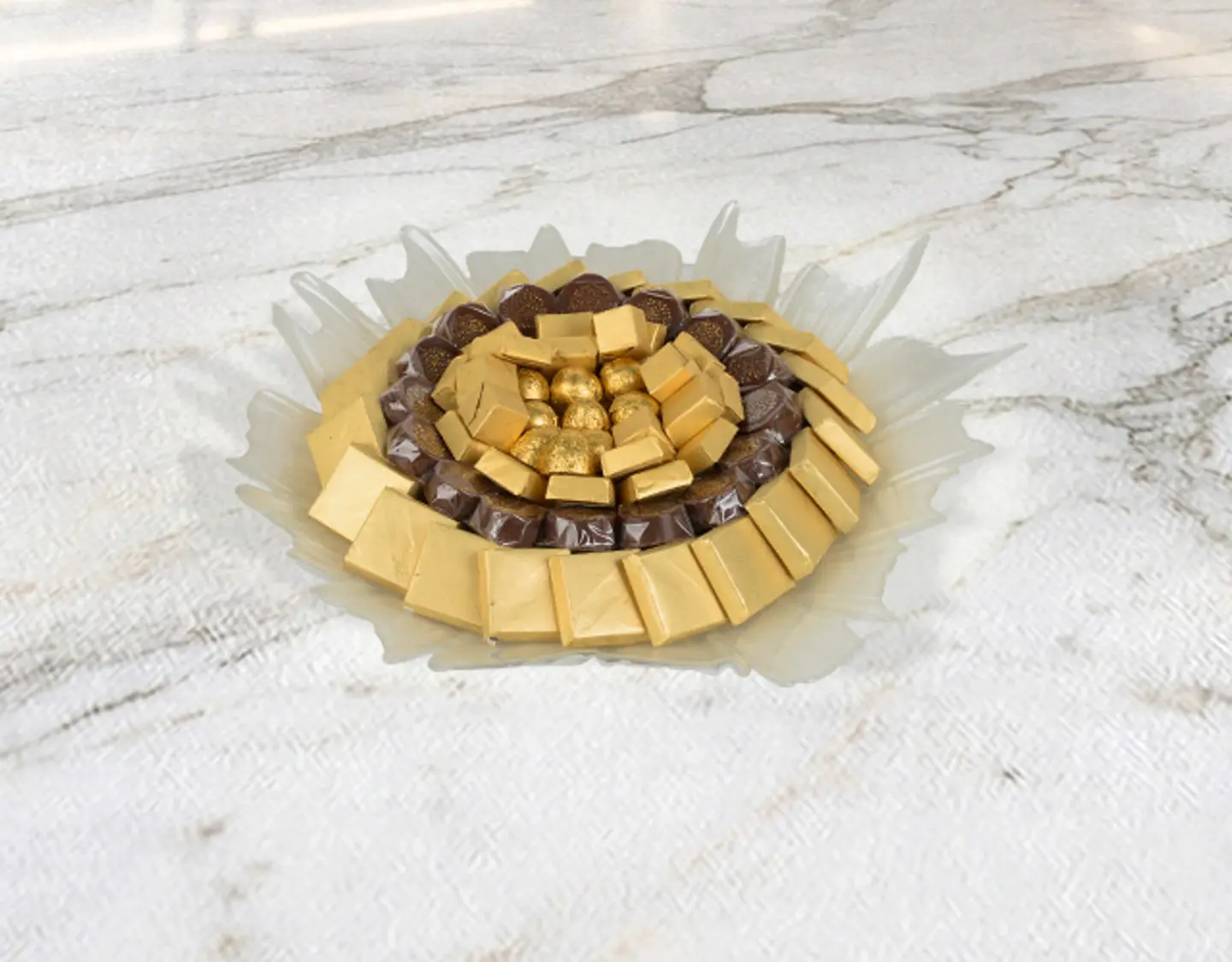 Wrapped Chocolate Large Flower Shaped Vase