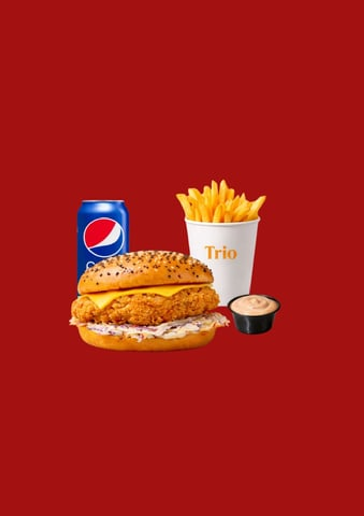 1 كلاسيك كريسبي + 1 بطاطس + 1 مشروب + 1 صوص تريو