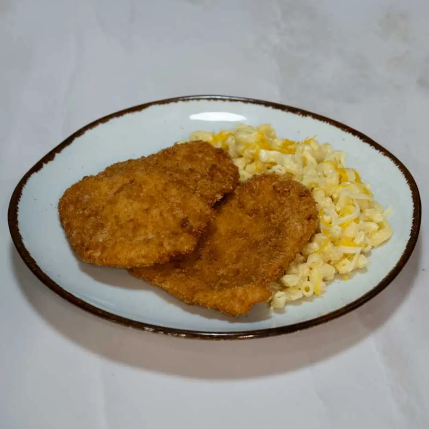 Chicken Schnitzel With Mac & Cheese
