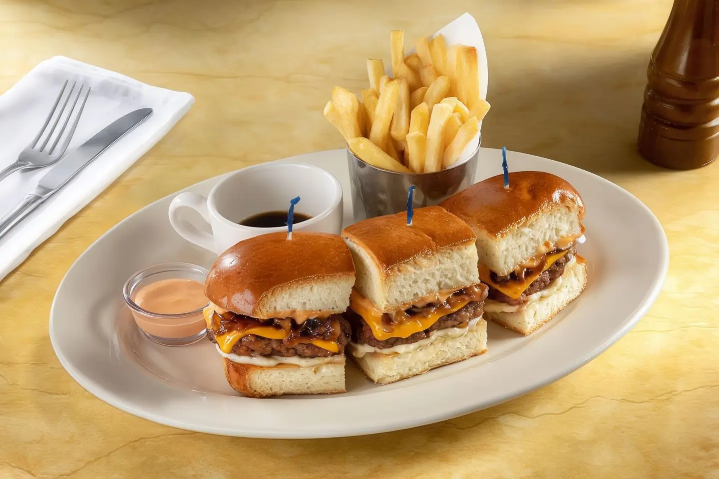 French Dip Cheeseburger