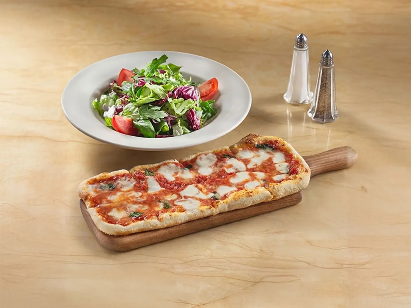 Lunch Margherita Flatbread And Salad