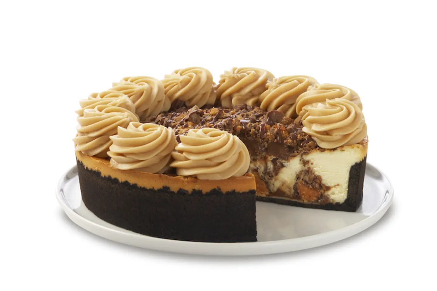Adam's Peanut Butter Cup Fudge Ripple Whole Cheesecake