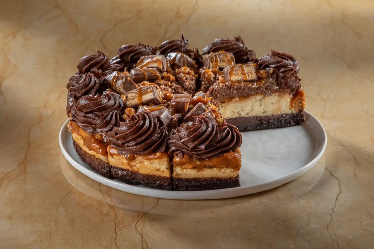 Chocolate Caramelicious Made With Snickers Whole Cheesecake