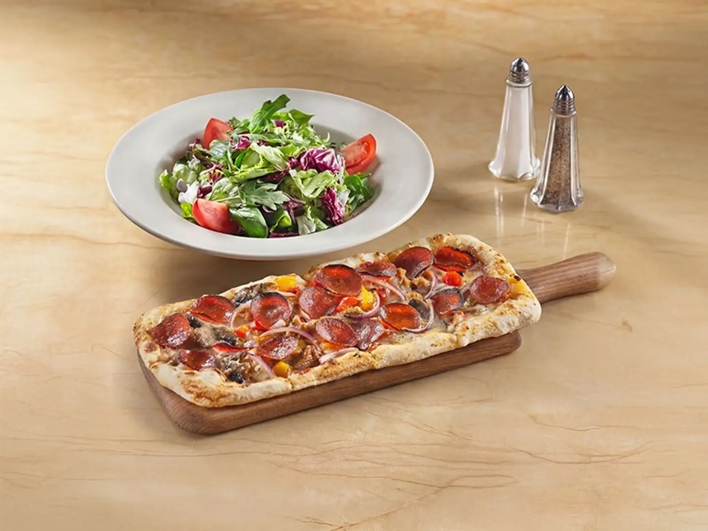 Lunch Everything Flatbread And Salad