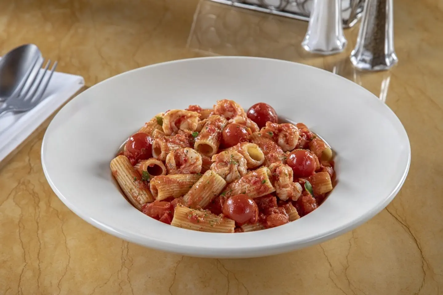 باستا الروبيان الحارة