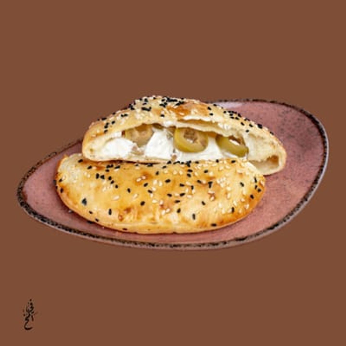 فطيرة لبنة وزيتون