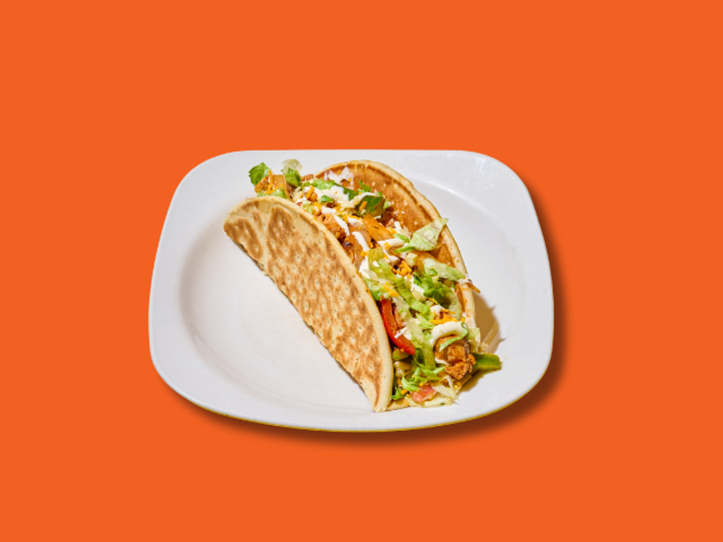 Hard Shell Fried Crispy Chicken Taco