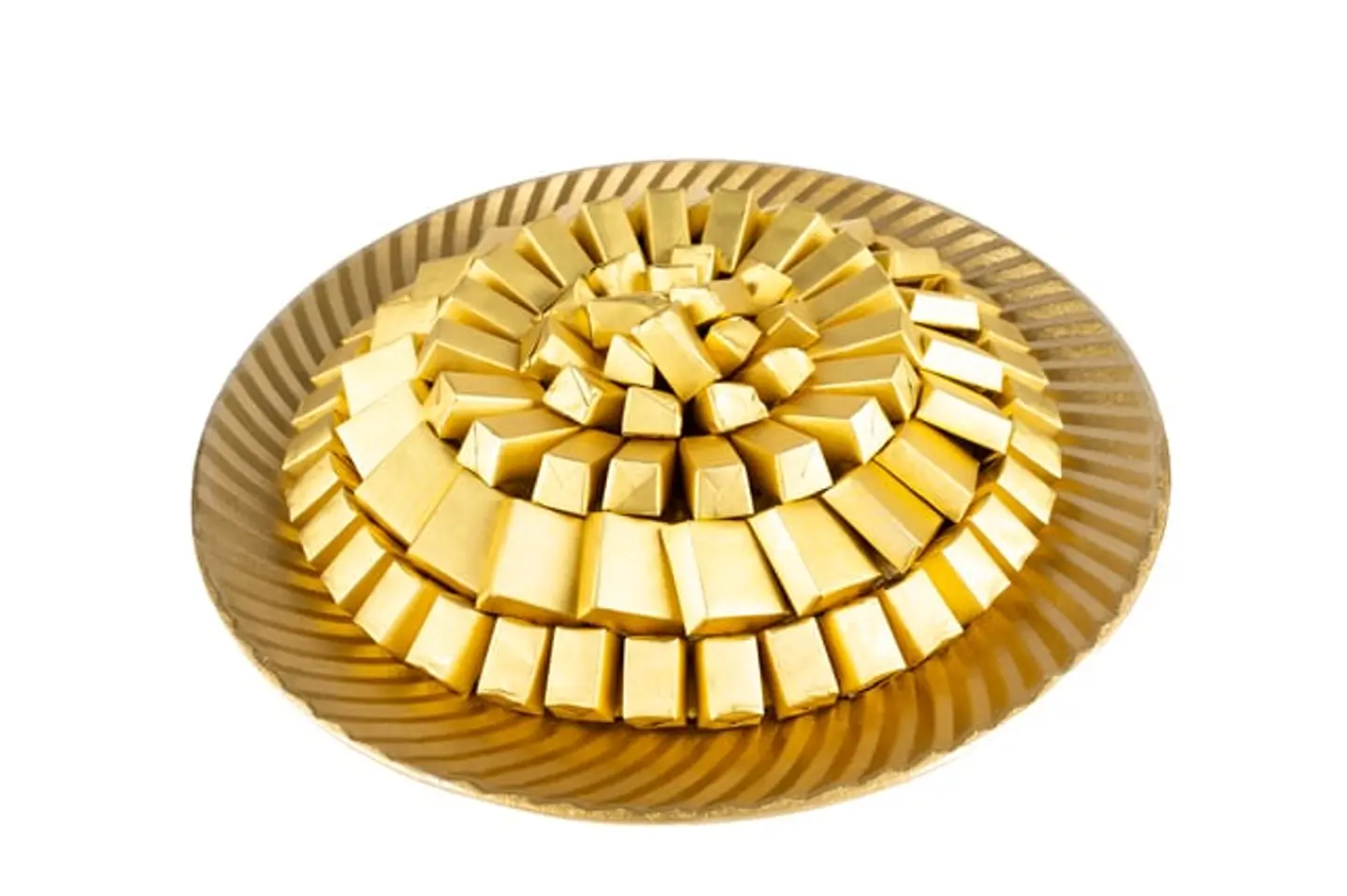 صينية خشب ذهبي مسطحة 10005075