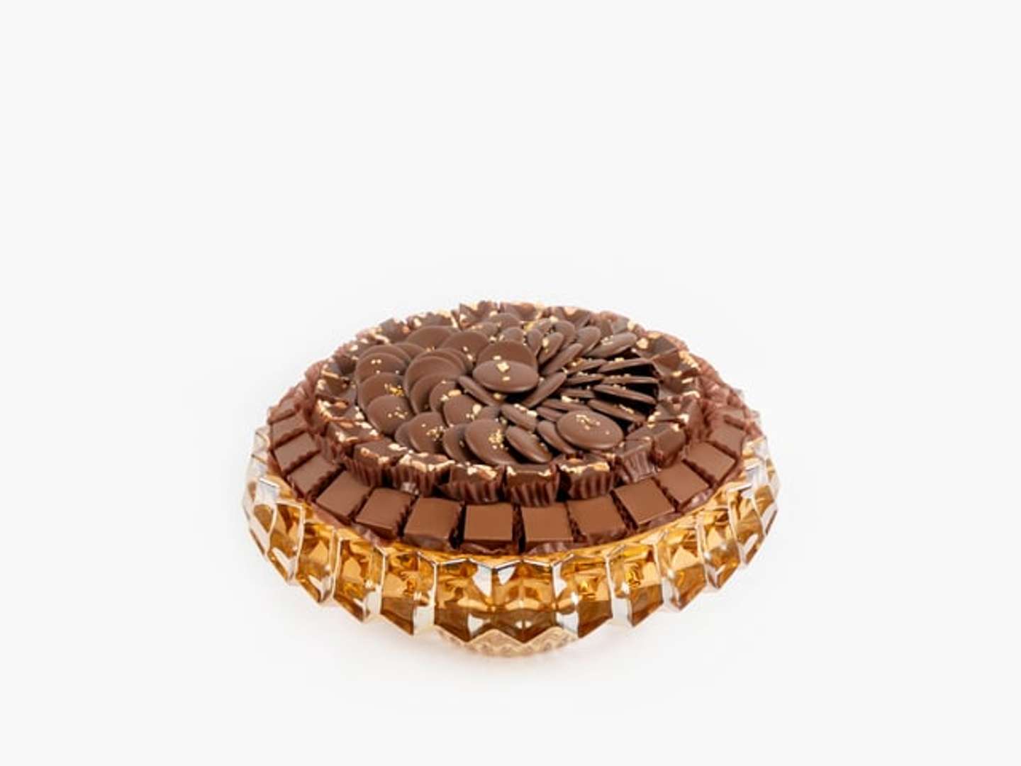 Orange Ribbed Glass Tray 5138