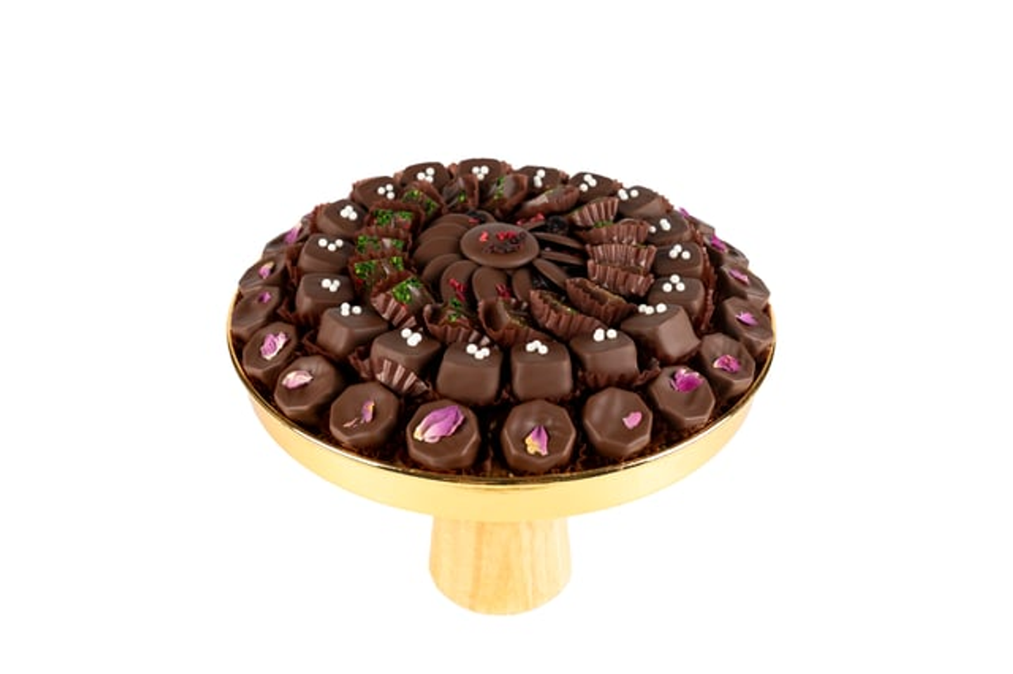 صينية ذهبي بقاعدة خشب 10005073