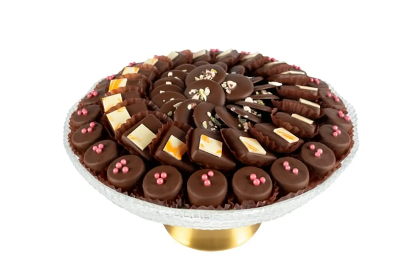 صينية كريستال بقاعدة ذهبي 10005067