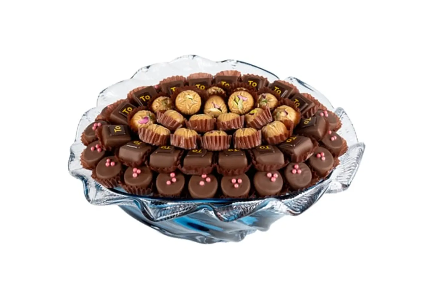 صينية زجاج مضلع ازرق 10005070