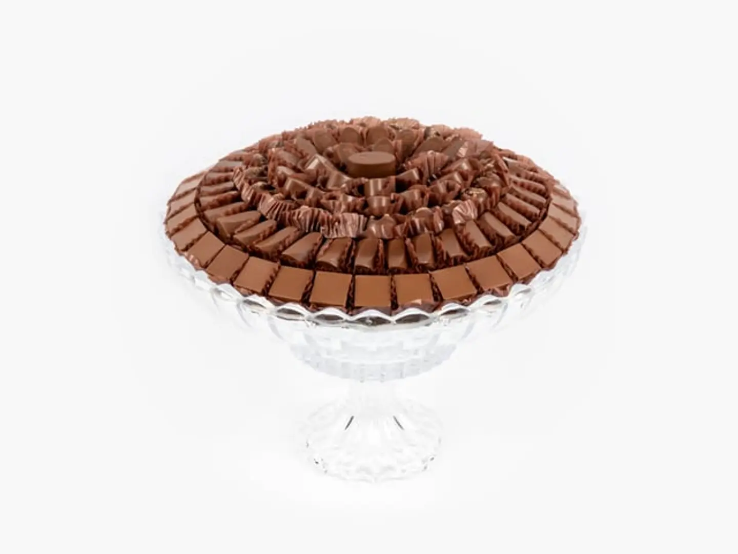 صينية زجاج ابيض مضلع 5136