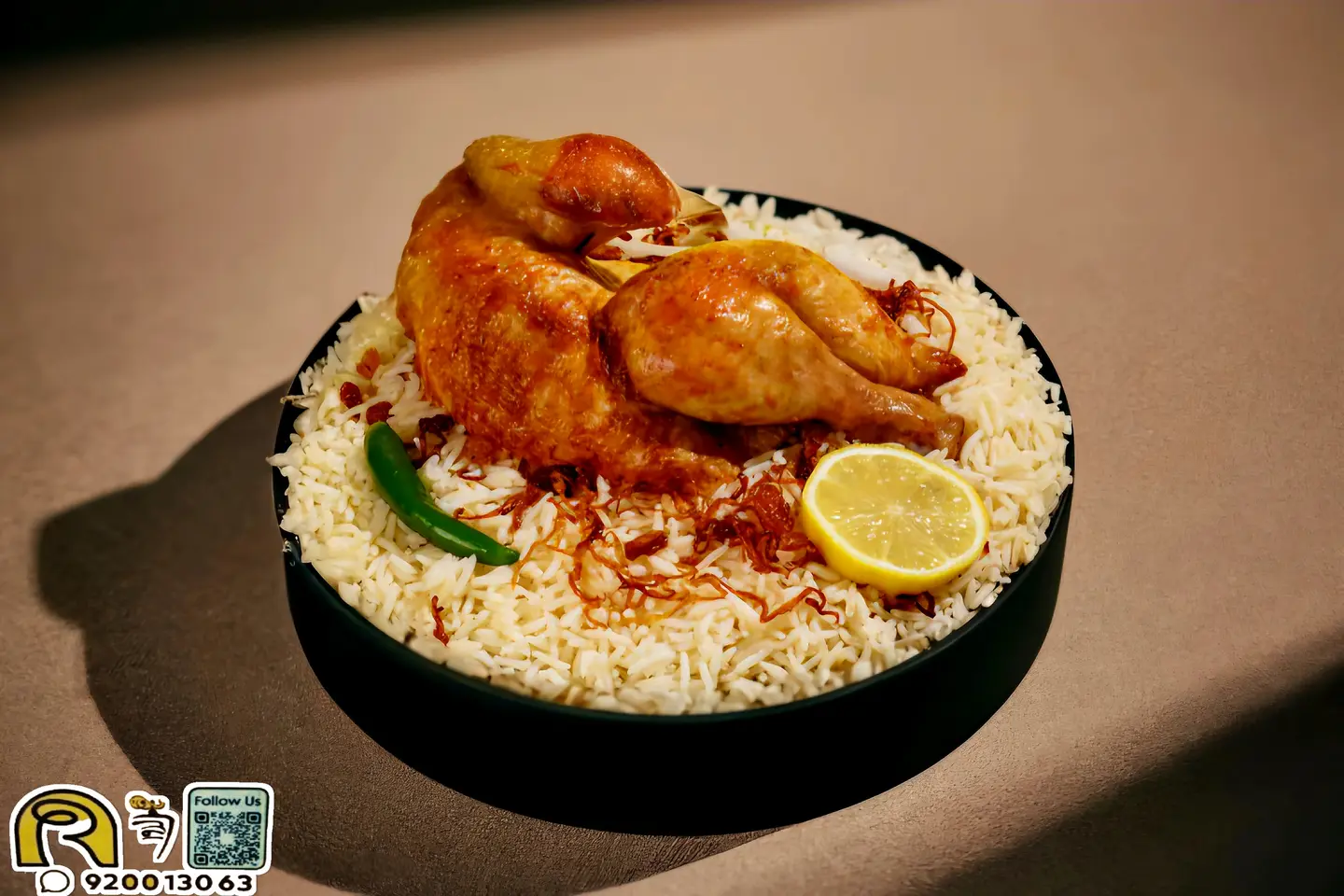 Half Grilled Chicken With Rice And Sauce