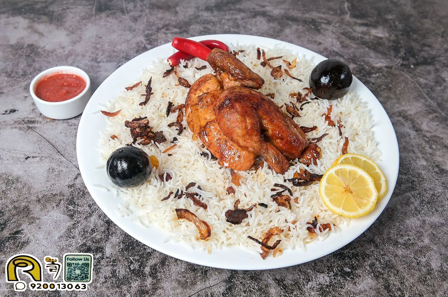 Half Grilled Chicken With Popular Rice