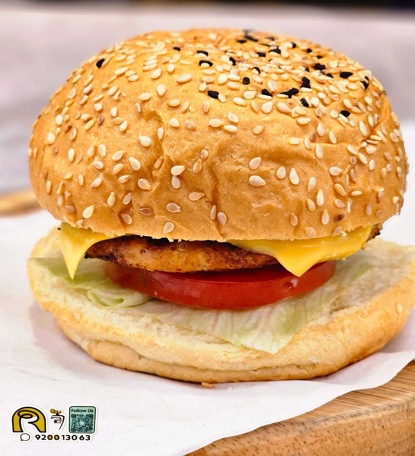 Classic Chicken Cheese Burger Brioche