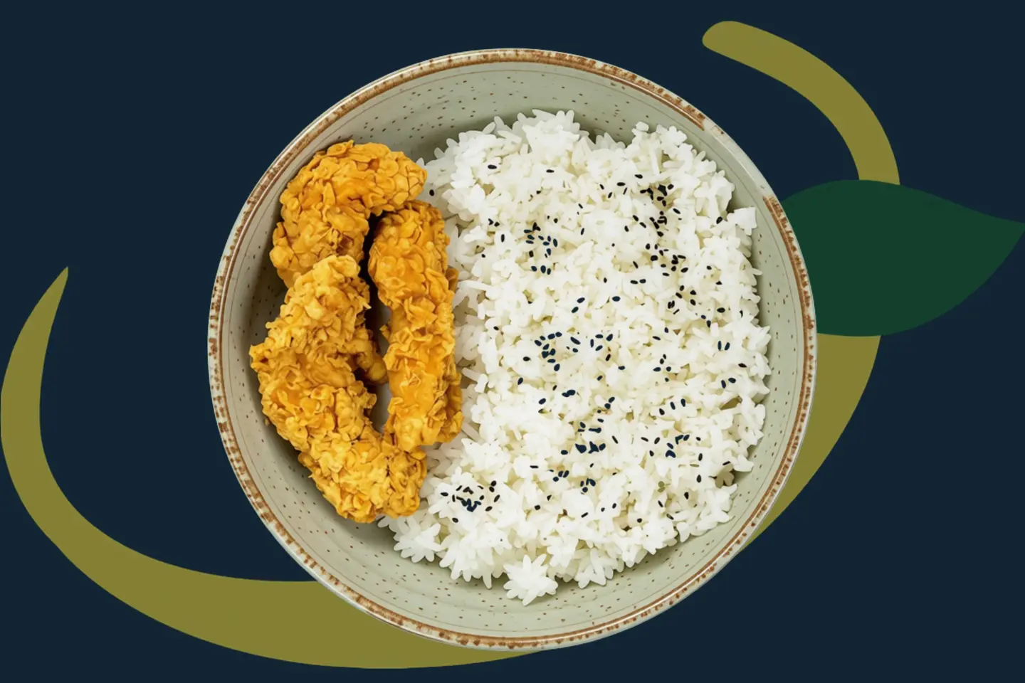 Crispy Chicken Strips With Rice