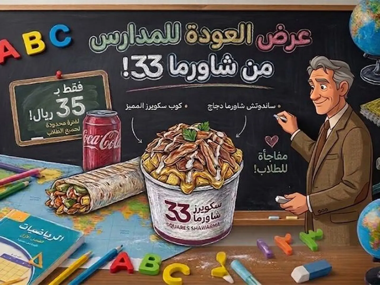 Back To School Offer (Shawarma Tortilla + Shawarma Squares + Soft Drink)