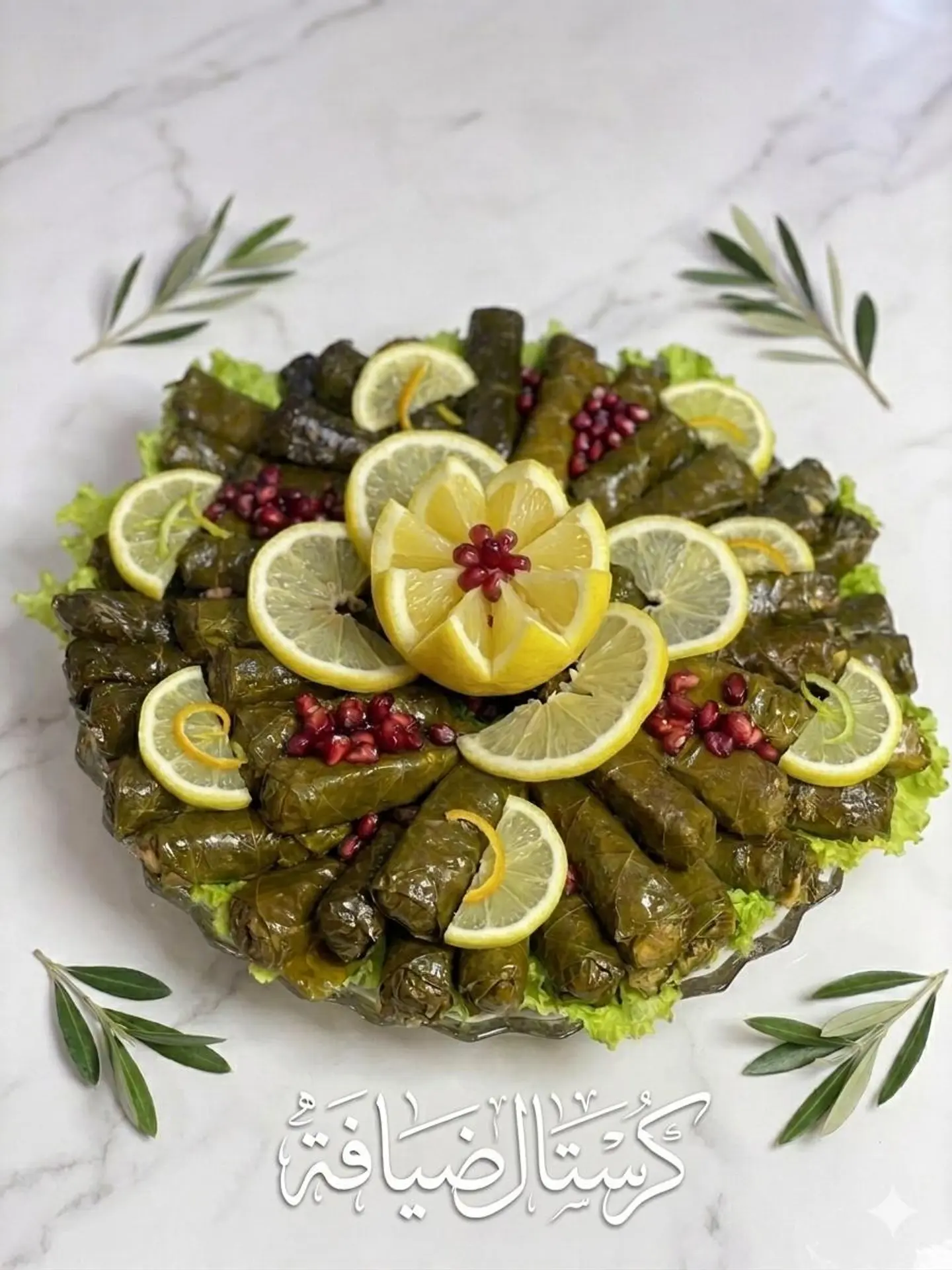 كريستال ضيافة ورق عنب
